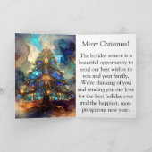 美しいエレガントなルネサンス様式のクリスマスツリー シーズンカード (内部)