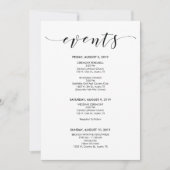 美しいエレガントな結婚式のタイムライン/スケジュールカード 招待状 (正面)