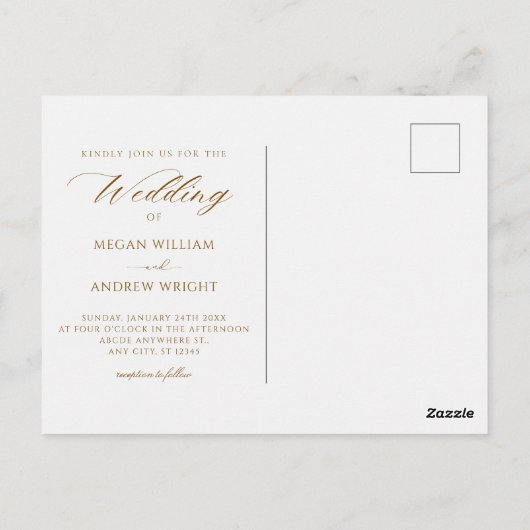 美しいエレガントな結婚式の水色 ポストカード (裏面)