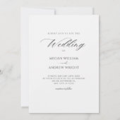 美しいエレガントな結婚式の水色 招待状 (裏面)