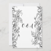 美しいエレガントな花のウェディング招待状 招待状 (裏面)