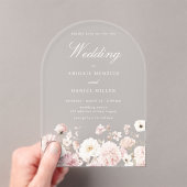 美しいエレガントな花嫁衣装の結婚式 アクリル招待状 (インサイチュ (ポータブル))
