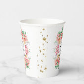 美しいエレガントな花柄のウェディングシャワーの紙コップ 紙コップ (右)