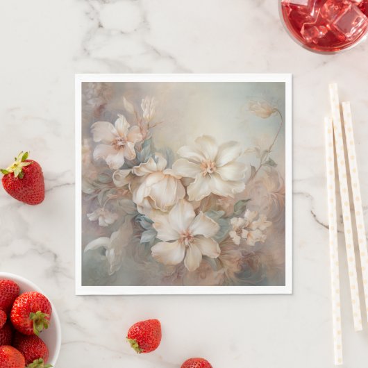 美しいエレガントな花模様 スタンダードランチョンナプキン (インサイチュ)