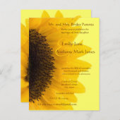 美しいエレガントひまわり結婚式招待状 インビテーションポストカード (正面/裏面)