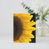 美しいエレガントひまわり結婚式招待状 インビテーションポストカード (スタンド正面)