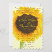 美しいエレガントひまわり結婚式招待状 招待状 (正面)
