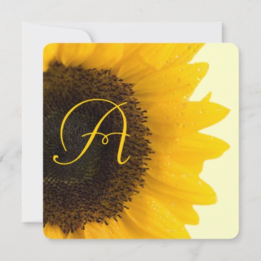 美しいエレガントひまわり結婚式招待状 招待状 (裏面)