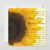 美しいエレガントひまわり結婚式招待状 招待状 (正面)