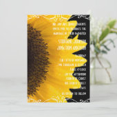 美しいエレガントひまわり結婚式招待状 招待状 (スタンド正面)