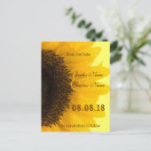 美しいエレガントひまわり結婚式招待状 案内ポストカード (スタンド正面)