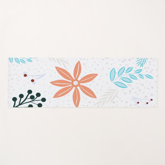 美しいエレガントみすぼらしい花と葉 | ヨガマット (正面(横))