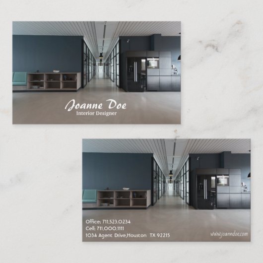 美しいエレガントインテリアデザイン名刺 名刺 (正面/裏面)