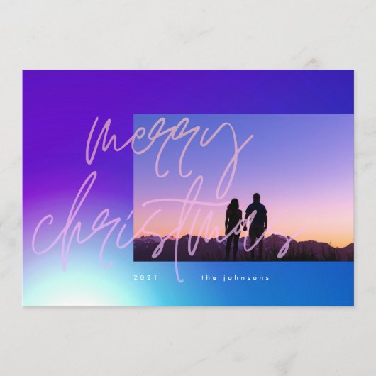 美しいエレガントクリスマスのグラデーション シーズンカード (正面)