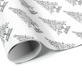 美しいエレガントクリスマスツリー ラッピングペーパー (ロールコーナー)