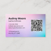 美しいエレガントサロンまぶしブローズロゴQRコード 名刺 (正面)