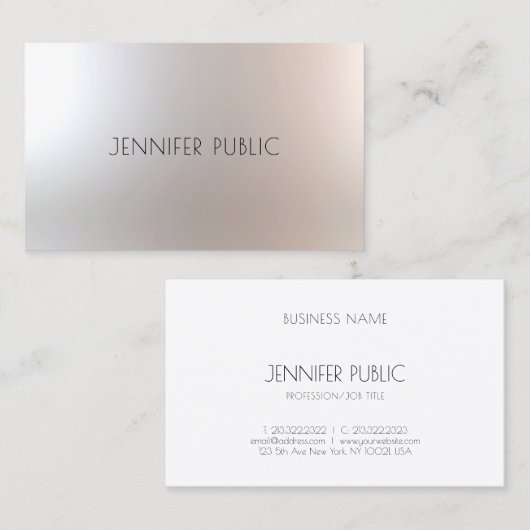 美しいエレガントサロンメイクアップアーティストグラマプレーン 名刺 (正面/裏面)