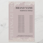 美しいエレガントサロン価格表ピンクフライヤー チラシ (正面)