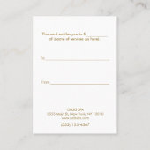 美しいエレガントサロン及びスパギフト券 割引カード (裏面)