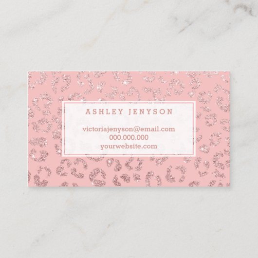 美しいエレガントタイポグラフィバラ金ゴールドピンク 名刺 (裏面)