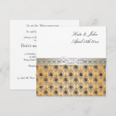 美しいエレガントダマスクの結婚式の招待状 招待状 (正面/裏面)