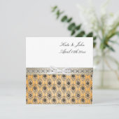 美しいエレガントダマスクの結婚式の招待状 招待状 (スタンド正面)