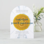 美しいエレガントデイジー結婚式招待状 招待状 (スタンド正面)