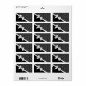 美しいエレガントトレンディー白黒ダマスク ラベル (フルシート)