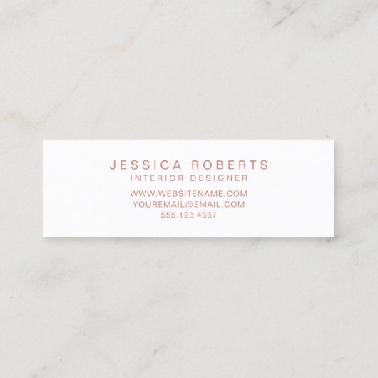 美しいエレガントバラ金ゴールド赤面ピンク スキニー名刺 (裏面)