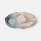 美しいエレガントパステル葉デザイン ペーパープレート (アングル)