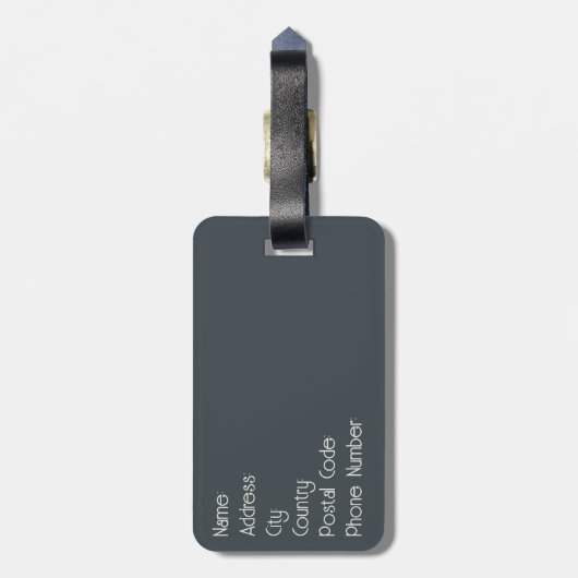 美しいエレガントパステル葉デザイン ラゲッジタグ (裏面縦)