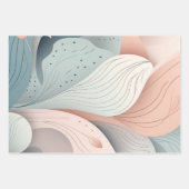 美しいエレガントパステル葉デザイン ラッピングペーパーシート (正面2)