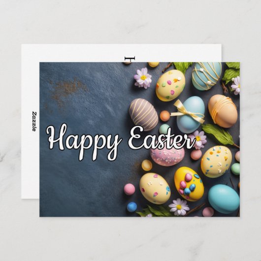 美しいエレガントフェスティバルイースターコラージュ シーズンカード (正面/裏面)