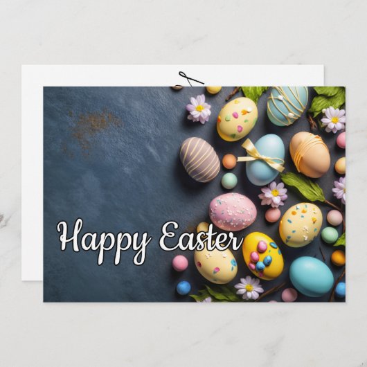 美しいエレガントフェスティバルイースターコラージュ シーズンカード (正面/裏面)