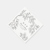 美しいエレガントフローラスケ結婚ッチ スタンダードカクテルナプキン (角)