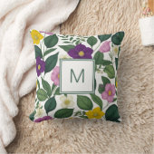 美しいエレガントフローラプリント春の花 クッション (ブランケット)