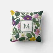 美しいエレガントフローラプリント春の花 クッション (正面)