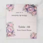 美しいエレガントフローラ水彩表 プレイスカード (外部開封)