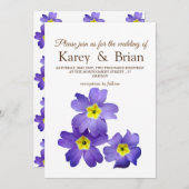 美しいエレガントフローラ結婚カード 招待状 (正面/裏面)