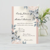 美しいエレガントフローラ結婚式招待状 招待状 (スタンド正面)