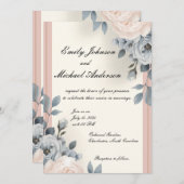 美しいエレガントフローラ結婚式招待状 招待状 (正面/裏面)