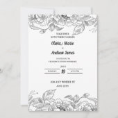 美しいエレガントフローラ結婚式招待状 招待状 (正面)