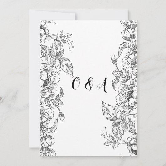 美しいエレガントフローラ結婚式招待状 招待状 (裏面)