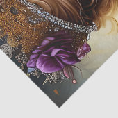 美しいエレガントプリンセスパープルバラデコパージュ 薄葉紙 (詳細)