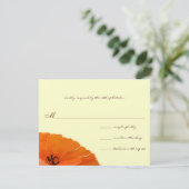 美しいエレガントポピー結婚式招待状 出欠カード (スタンド正面)