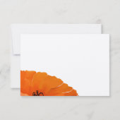 美しいエレガントポピー結婚式招待状 出欠カード (裏面)