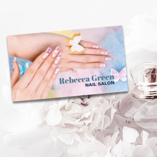 美しいエレガントマニキュリストネイルアーティストネイルサロン 名刺