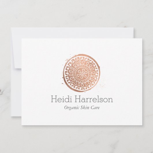 美しいエレガントマンダラロゴバラ金ゴールドギフトカード (裏面)