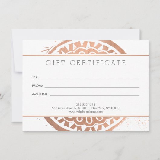 美しいエレガントマンダラロゴバラ金ゴールドギフトカード (正面)