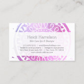 美しいエレガントマンダラロゴピンク/紫 名刺 (裏面)